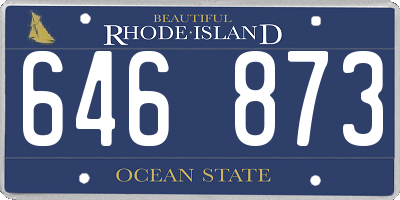 RI license plate 646873