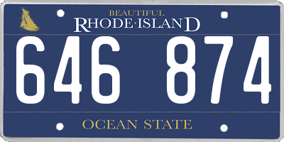RI license plate 646874