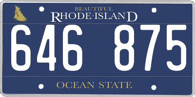 RI license plate 646875