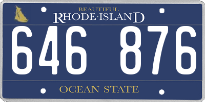 RI license plate 646876