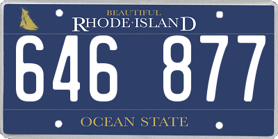 RI license plate 646877