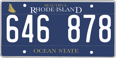 RI license plate 646878