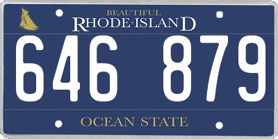 RI license plate 646879