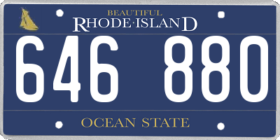 RI license plate 646880