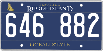 RI license plate 646882