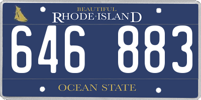 RI license plate 646883