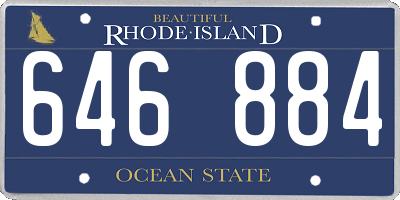 RI license plate 646884