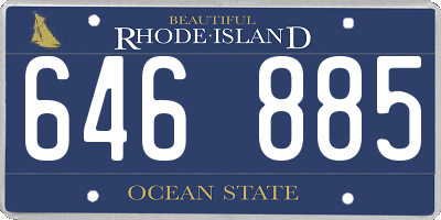 RI license plate 646885