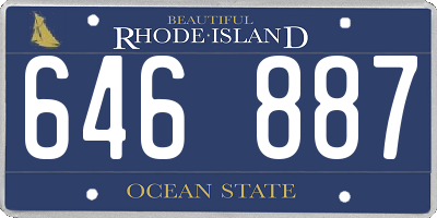 RI license plate 646887