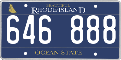 RI license plate 646888