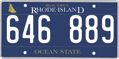 RI license plate 646889