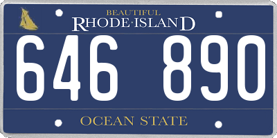RI license plate 646890