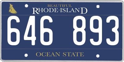 RI license plate 646893
