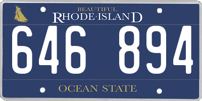 RI license plate 646894