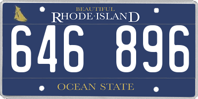 RI license plate 646896