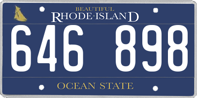 RI license plate 646898