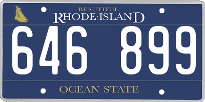 RI license plate 646899