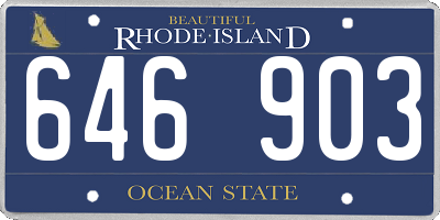 RI license plate 646903
