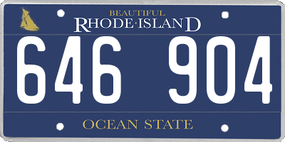 RI license plate 646904