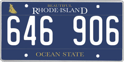 RI license plate 646906