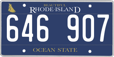 RI license plate 646907
