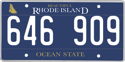 RI license plate 646909