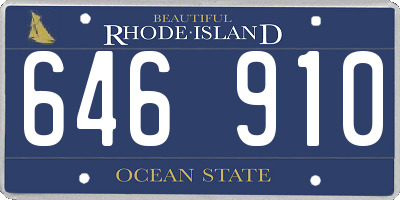 RI license plate 646910