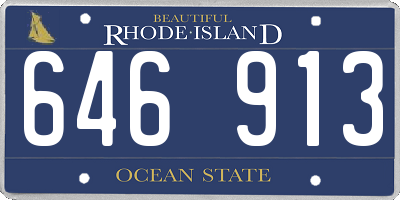 RI license plate 646913