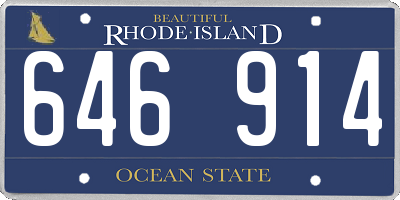 RI license plate 646914