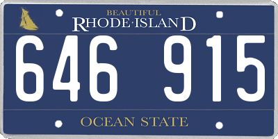 RI license plate 646915