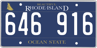 RI license plate 646916