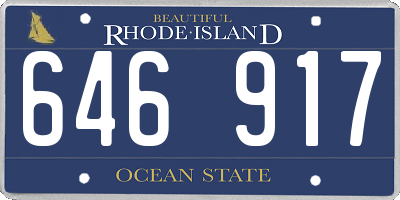 RI license plate 646917