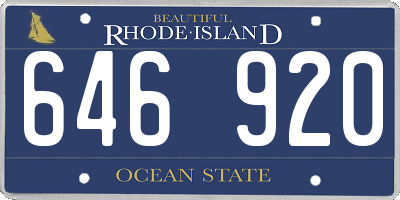 RI license plate 646920