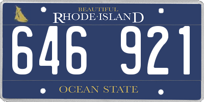 RI license plate 646921