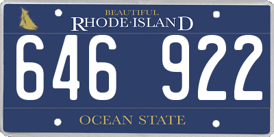 RI license plate 646922
