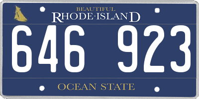 RI license plate 646923