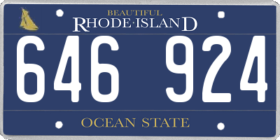 RI license plate 646924
