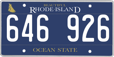RI license plate 646926