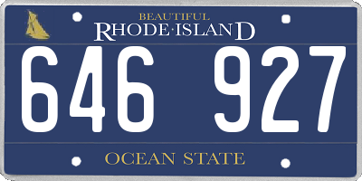 RI license plate 646927