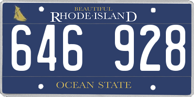 RI license plate 646928
