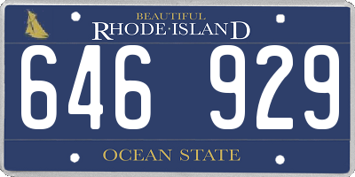 RI license plate 646929