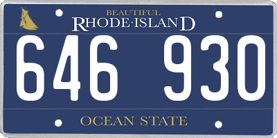 RI license plate 646930
