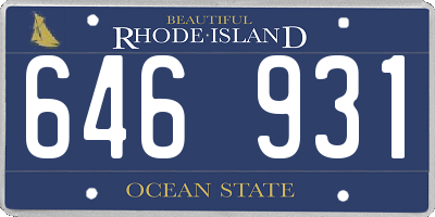 RI license plate 646931