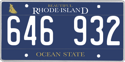 RI license plate 646932