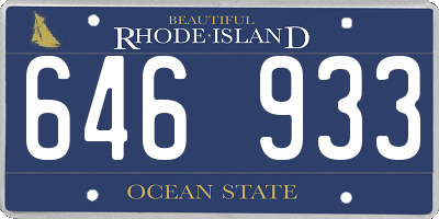 RI license plate 646933