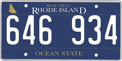RI license plate 646934