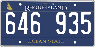 RI license plate 646935