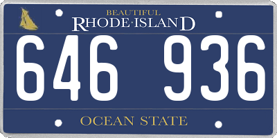 RI license plate 646936