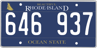 RI license plate 646937