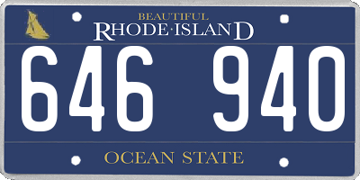 RI license plate 646940